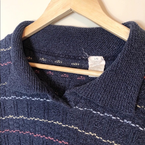 ✿ Collared Knit Sweater Handmade in Canada Size L - Picture 3 of 5
